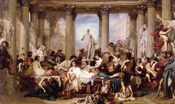 Thomas Couture Painting - Thomas The Romans of the Decadence figure painter Thomas Couture
